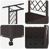 Raised Garden Bed with Trellis and Roof Brown 162.5 x 40 x 142 cm PP