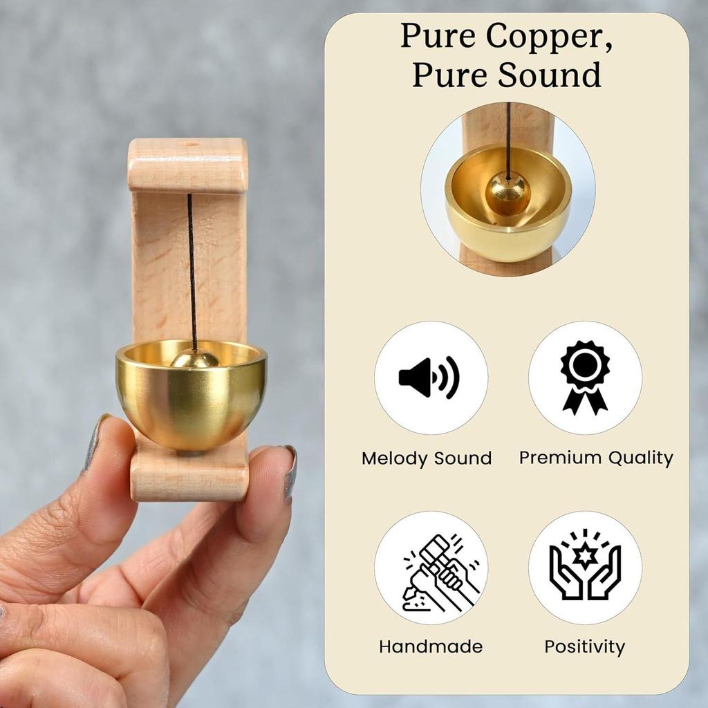 Wooden Magnetic Door Bell for Home Entrance | Beech Wood Wind Chime with Brass Sound | Decorative for Refrigerator, Glass, Entryway