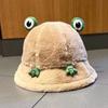 Зимняя панама мультяшный 3D дизайн лягушки утолщенная ветрозащитная теплая плюшевая шляпа рыбака женский аксессуар для активного отдыха
