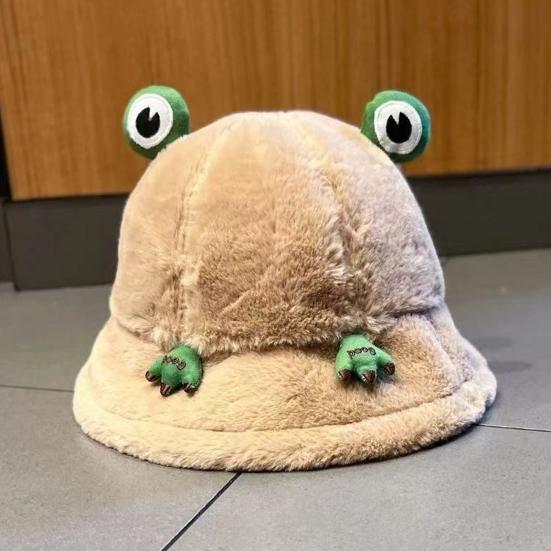 Зимняя панама мультяшный 3D дизайн лягушки утолщенная ветрозащитная теплая плюшевая шляпа рыбака женский аксессуар для активного отдыха