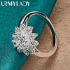 925 Sterling Silver Sunflower Zircon 7 8 9 10 Ring For Women Fashion Charm Jewelry