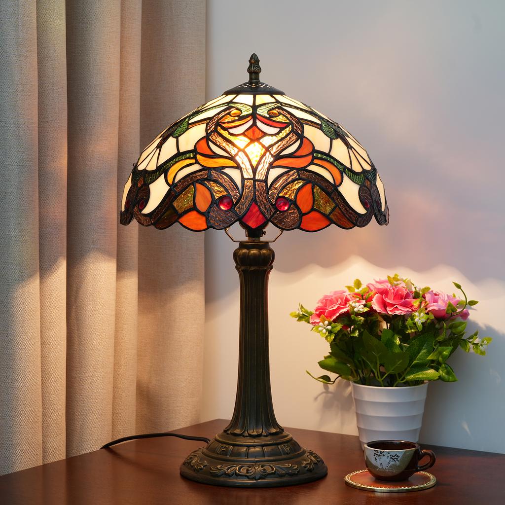 Ретро Кантри Стиль Витражный Настольный Светильник Домашний Декор Средиземноморская Спальня Прикроватная Лампа Ресторан Бар Кафе Ночник