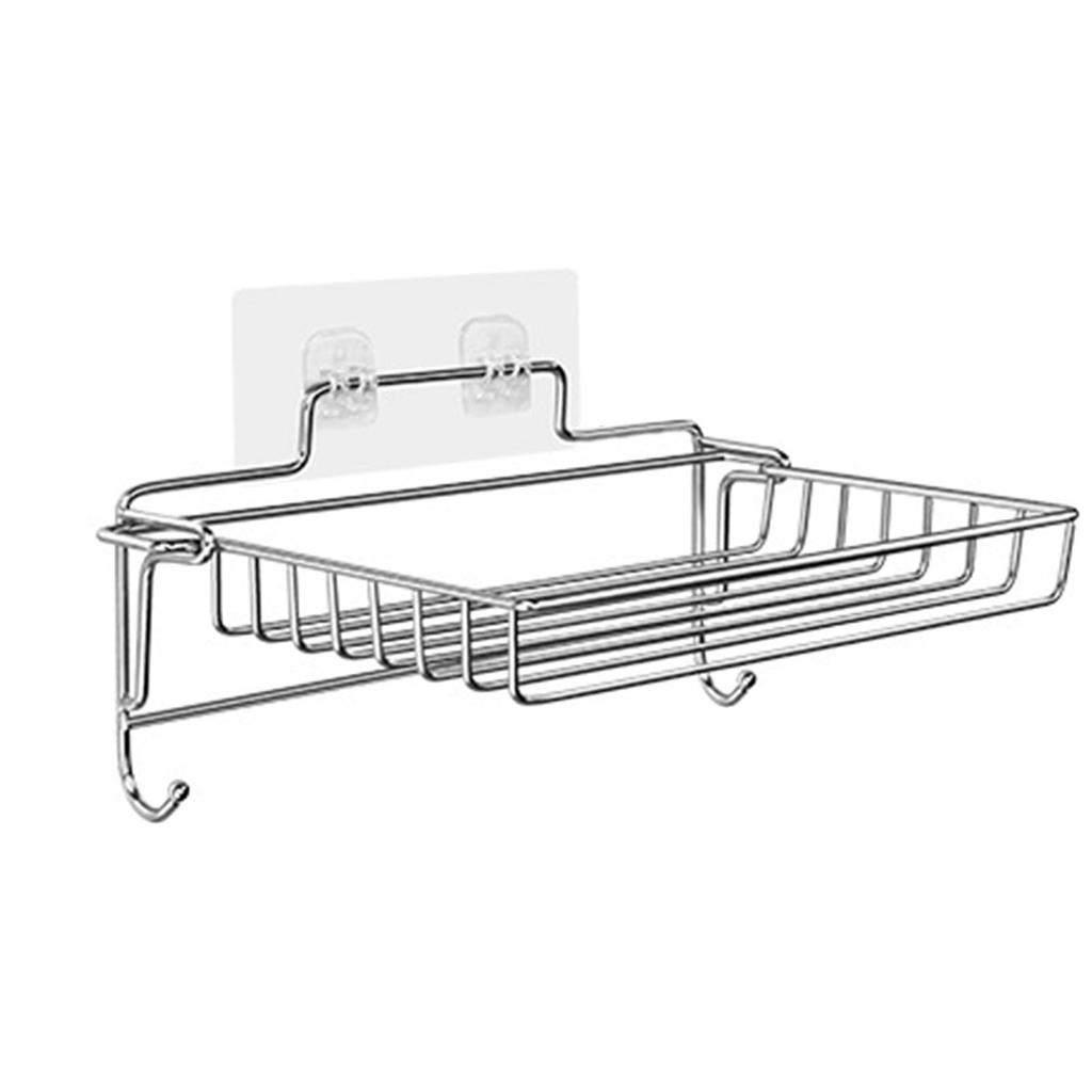 Stainless Steel Soap Bar Holder No Drilling Wall Mounted Adhesive Patch Kitchen Sponge Holder for Bathroom