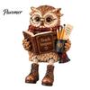 Birthday Gifts for Readers Book Lover Owl Shelf Sitter Figurine, Resin Reading Statue, Housewarming Presents Friends Farmhouse Tabletop Ornament