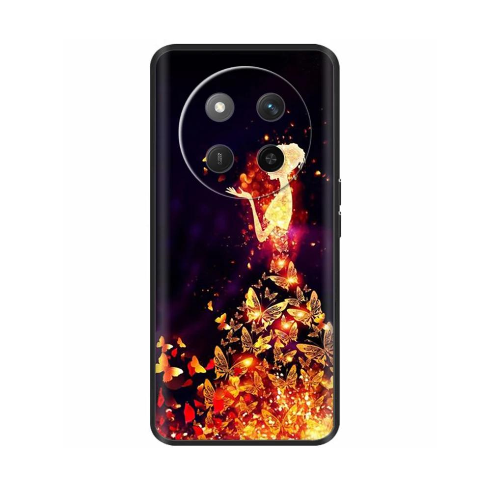 Чехол для Honor X60 5G Черный Силиконовый Мягкий Роскошный Задняя Крышка Телефона для Huawei Honor X60 Pro Расписной Ударопрочный Корпус Чехлы Para