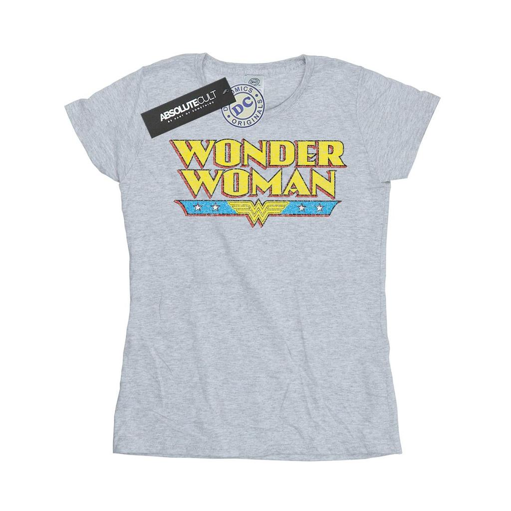 DC Comics Womens/Ladies Wonder Woman Crackle Logo Cotton T-Shirt