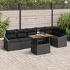 VidaXL 7-Piece Garden Sofa Set with Cushions Black Poly Rattan 3358585