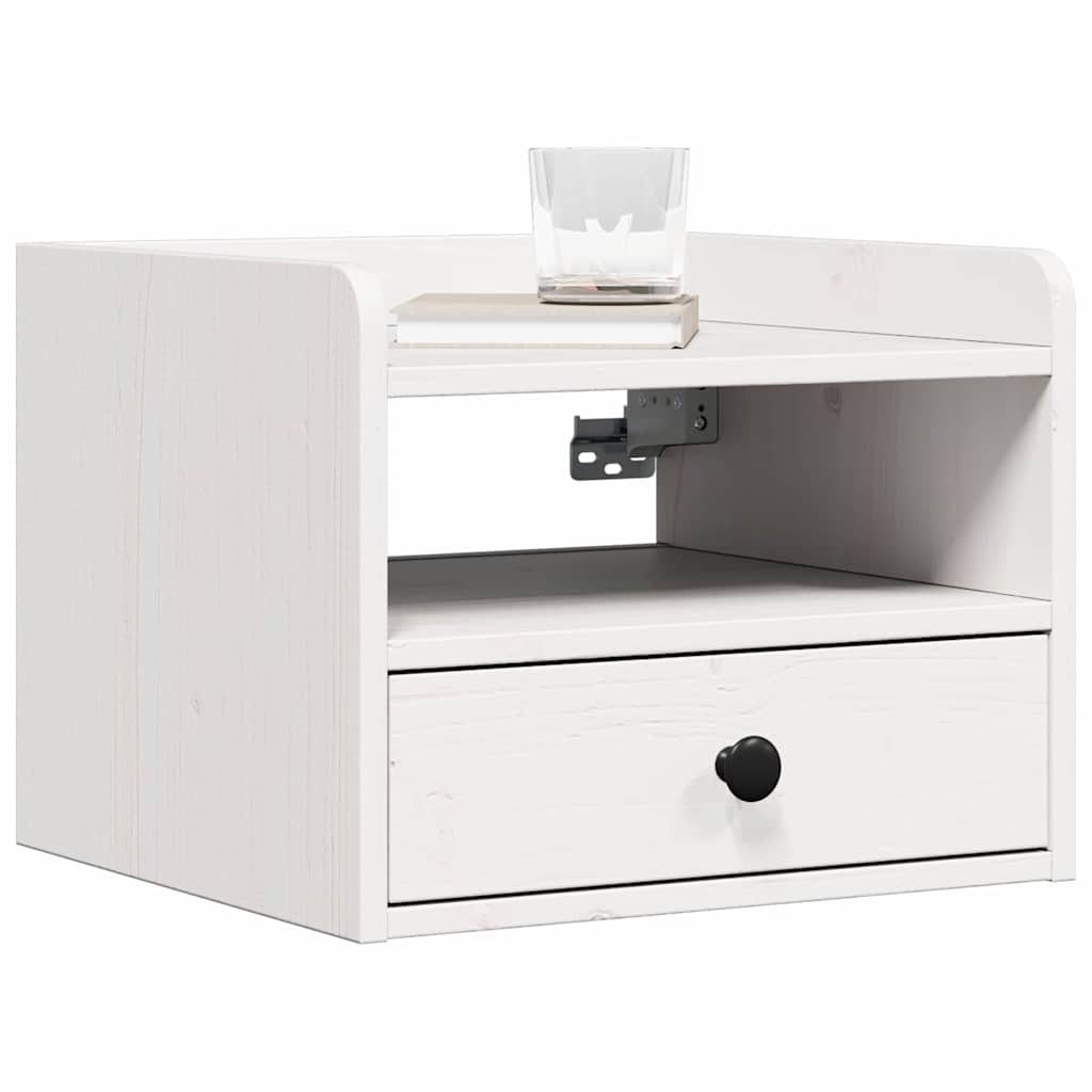 Nightstand Set of 2 White 38 x 36 x 29.5 cm Solid Pine Wood