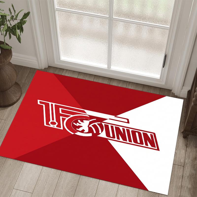 Union Berlin FC Design Crystal Velvet Carpet Cozy Non?Slip Printed Rug For Bedroom Living Room Entrance