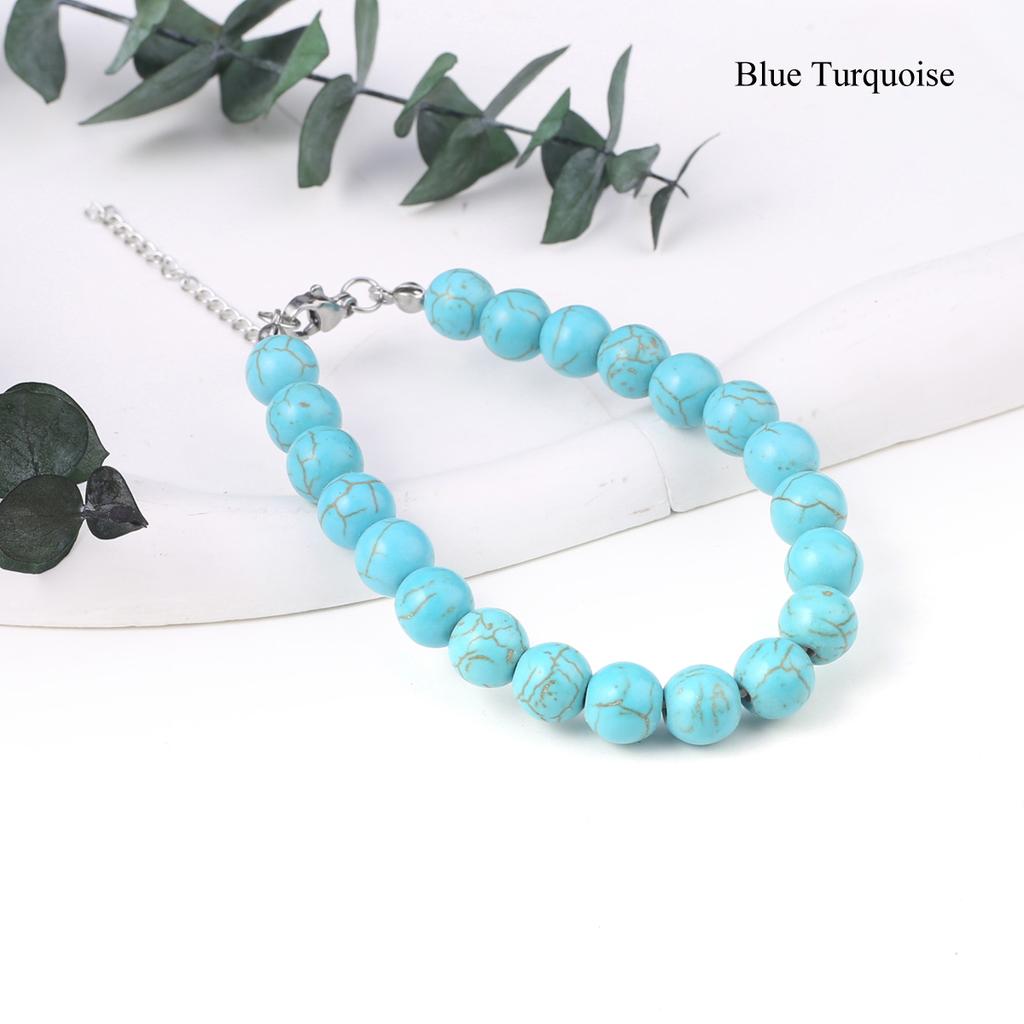 1Pc, Energy Natural Stone Round Beads Bracelet, Bohemian Style Reiki Healing Crystal Amethyst Agate Gemstone Bracelets for Women Men Jewelry Gifts