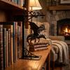 Fantasy Dragon Bookshelf Lamp Gothic Library Bookshelf Lamp Dragon Bookend Light  Book Lovers Gift
