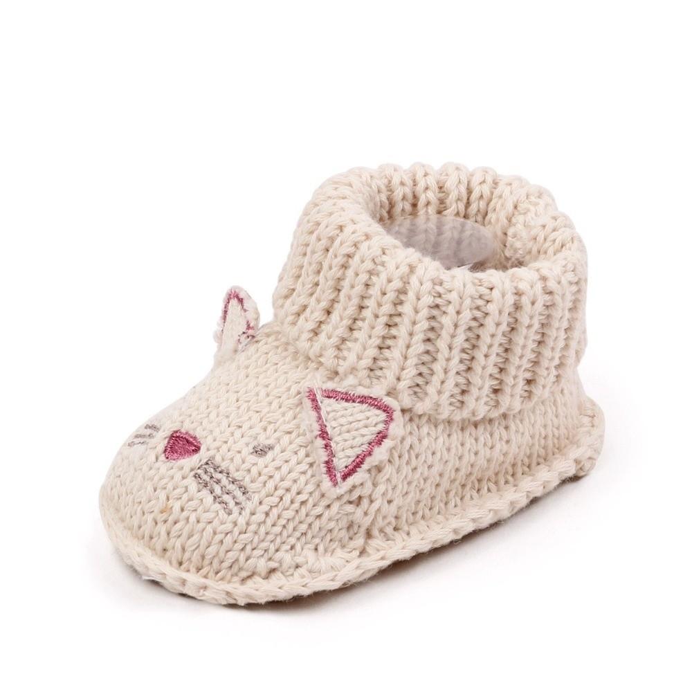 1 Pair Soft Sole Infant Pre-walkers Cartoon Pattern Toddler Sock Shoes for 0-3 Months Baby