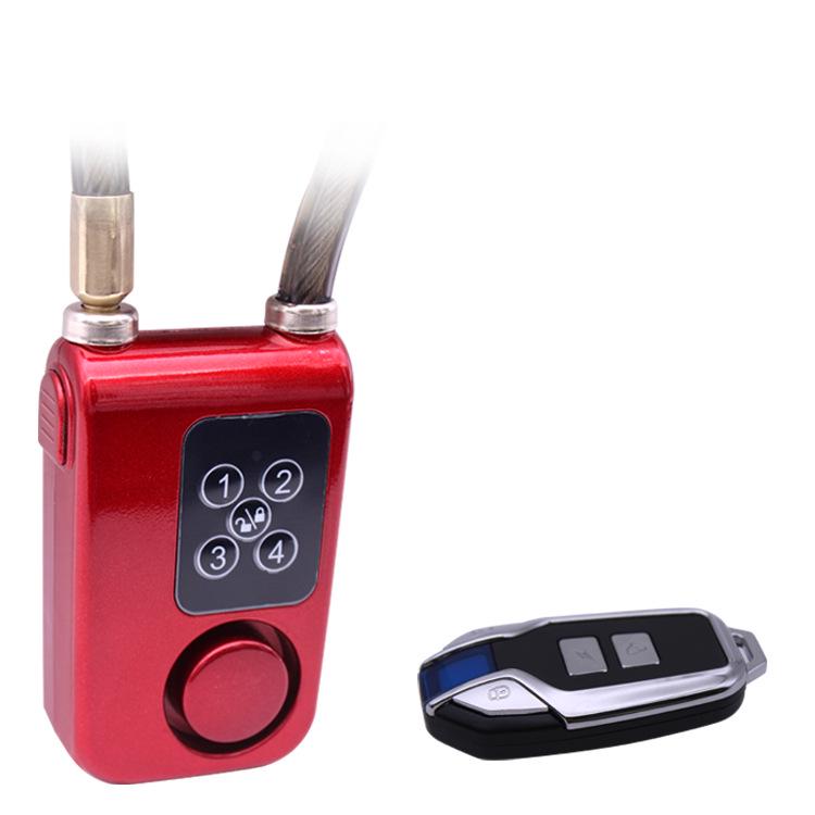 Remote-Controlled Anti-Theft Glass Door Bicycle Helmet Lock with Steel Cable