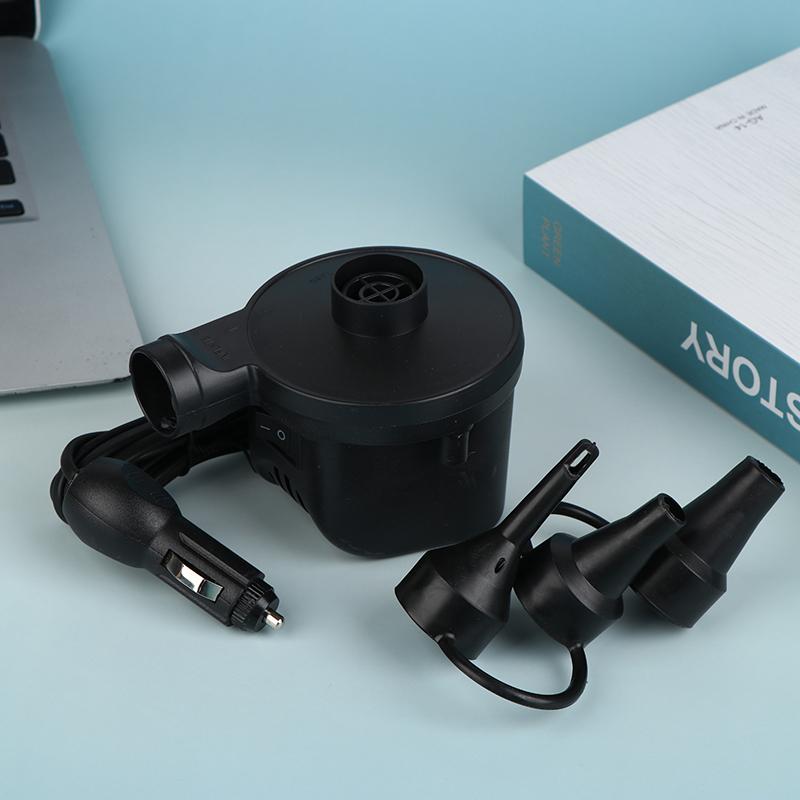 Портативный электрический надувной насос с 3 насадками Надувной матрас Лодка Автомобильный воздушный надувной насос для использования в автомобиле и дома Кемпинговый надуватель