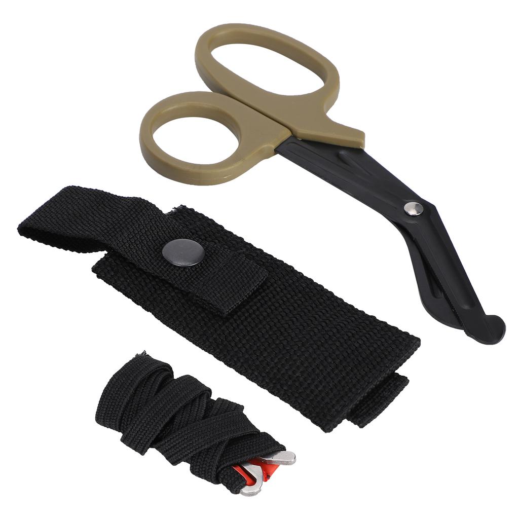 Ножницы для перевязки Ножницы для выживания в чрезвычайных ситуациях Тонкие зубья для резки Холщовая сумка Жгут