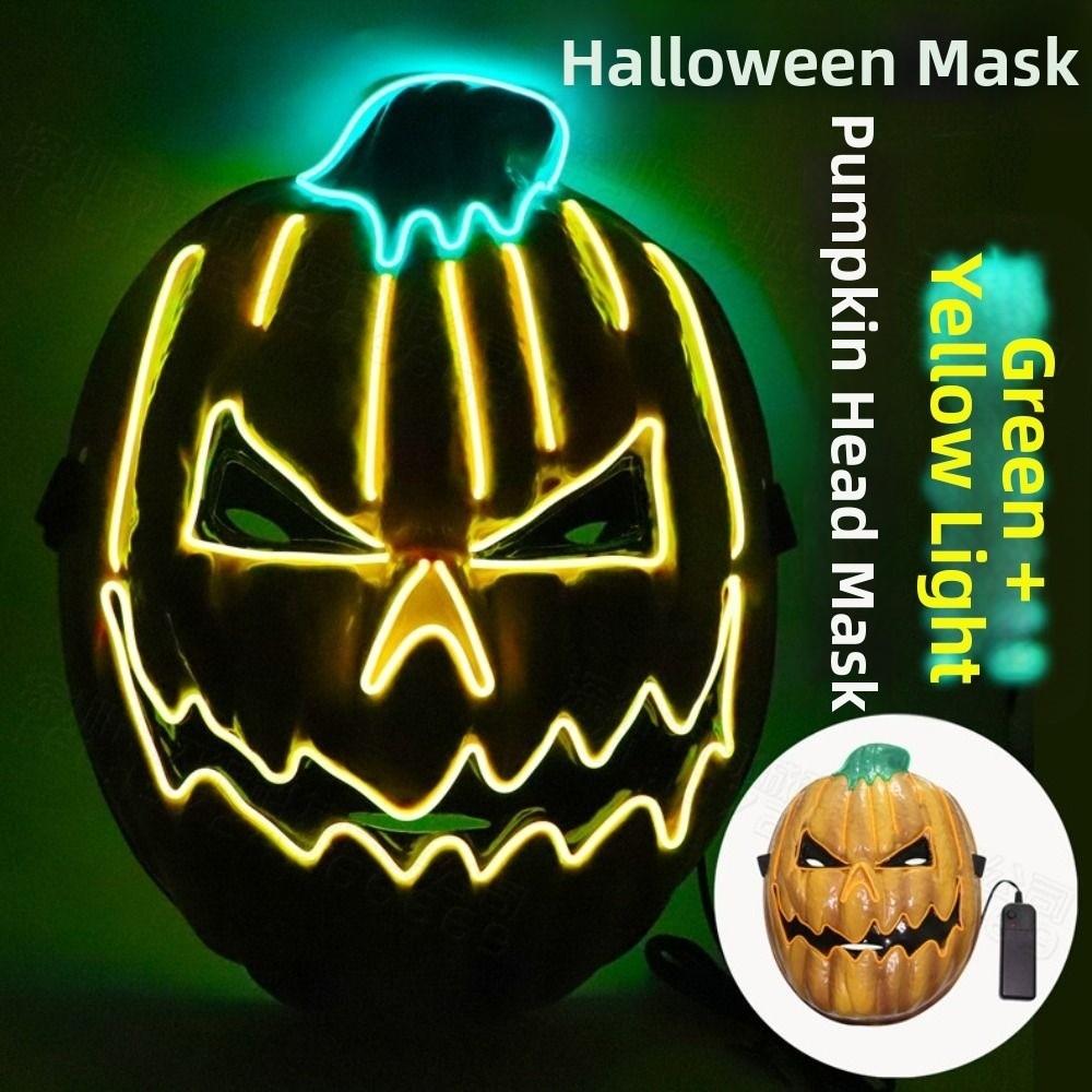 Realistic LED Pumpkin Mask Creativity Light Up Mask Full Face Mask Costume Party Supplies