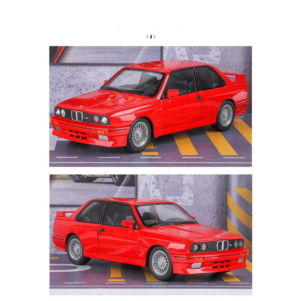 1/24 Scale 1988 BMW M3 IM3 Alloy Scale Car Model Diecast Metal Miniature Car Sound and Light Classic Car Collection Kid Toy Car Vehicle