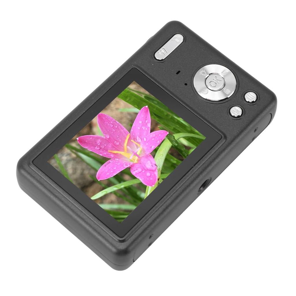12MP 1080P Digital Camera with 2.4in TFT Screen, 16X Zoom, Autofocus, Pocket Digital Camera for Students, Vlogging, and Travel (Black)