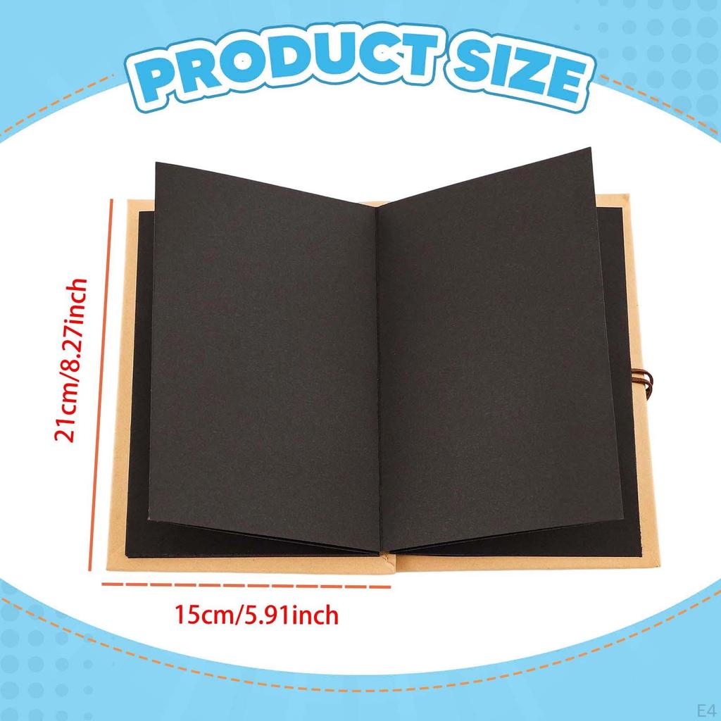 Black Scrapbook (18 Sheet 34 Pages) Memory Album Photo Book for Wedding Alentines Day