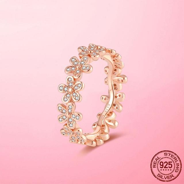 Подлинное серебряное кольцо с короной в виде цветка маргаритки для женщин, оригинальное серебряное ювелирное изделие 925 пробы, лучший подарок