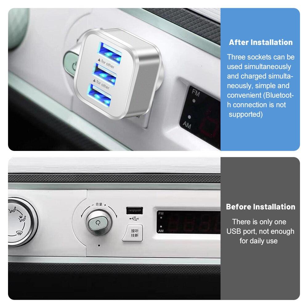 3 In 1 USB Extender USB HUB Quick Charge USB Splitter Multiple Interface Car USB Expander For Phone Tablet Laptop Charge Adapter