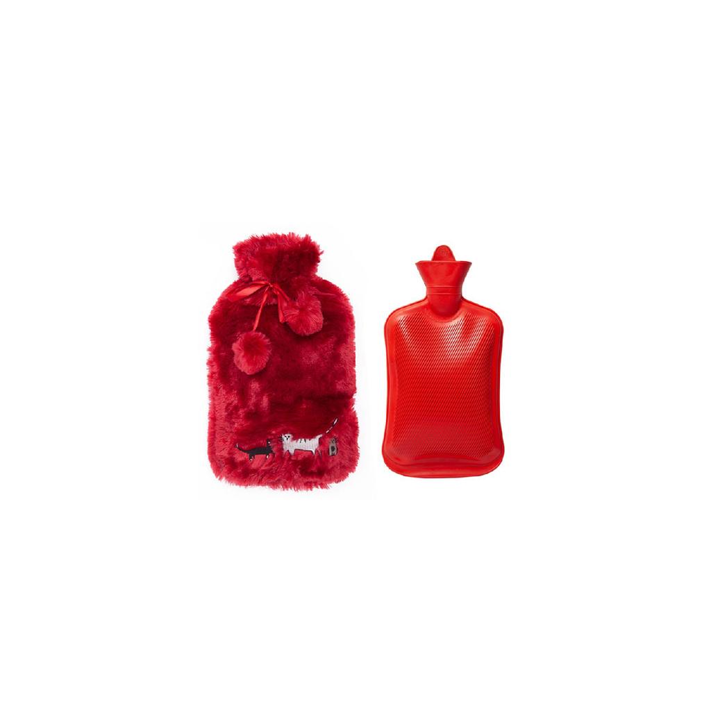 Cats In Istanbul Claret Red Plush Hot Water Bag