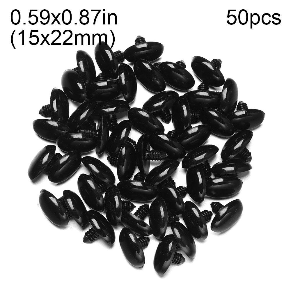 50/100pcs Crafts Plastic Oval Dog Noses Threaded Animals Eyes For DIY Dolls Toys Cute Bear Buttons Toy DIY Safety Doll Accessory