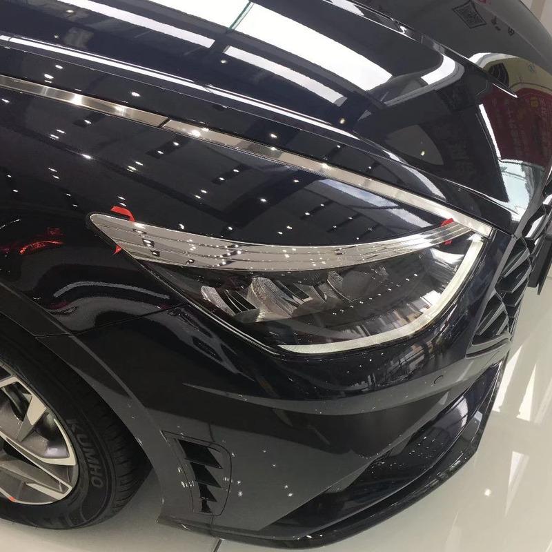 Для Hyundai Sonata DN8 10-го поколения Стайлинг Кузова Фары Передние Накладки на Брови Световые Лампы Рамка Покрытие Детали Детектор
