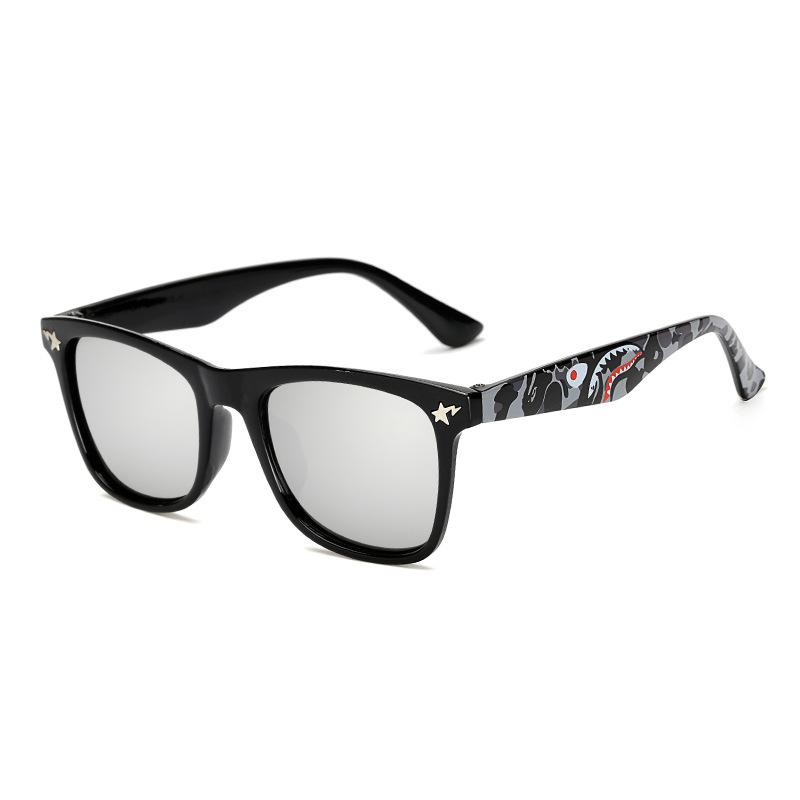 Fashion Sun Glasses UV400 Square Fashion Glasses Shades Goggles Shark Kids Sunglasses Girls Eyewear New Children Boys Cool
