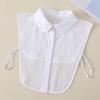 Fake Collar Women'S Pointed Neck Jacquard Round Neck Fungus Edge Lady'S Collar Shirt Stand-Up Collar Cotton White B507