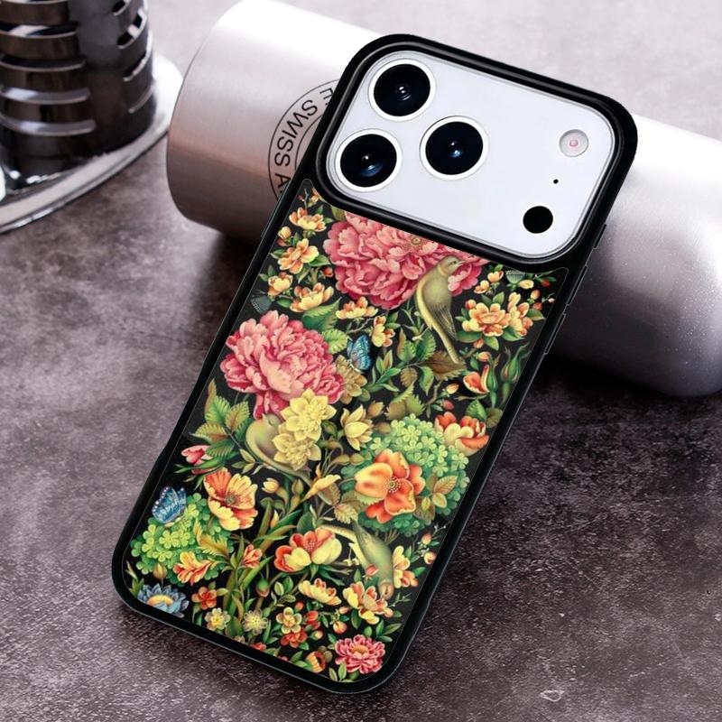 Khokhloma Russian Pattern Flower Phone Case for iPhone 17 16 15 Pro Max Air 14 13 12 11 Plus Shockproof Cover