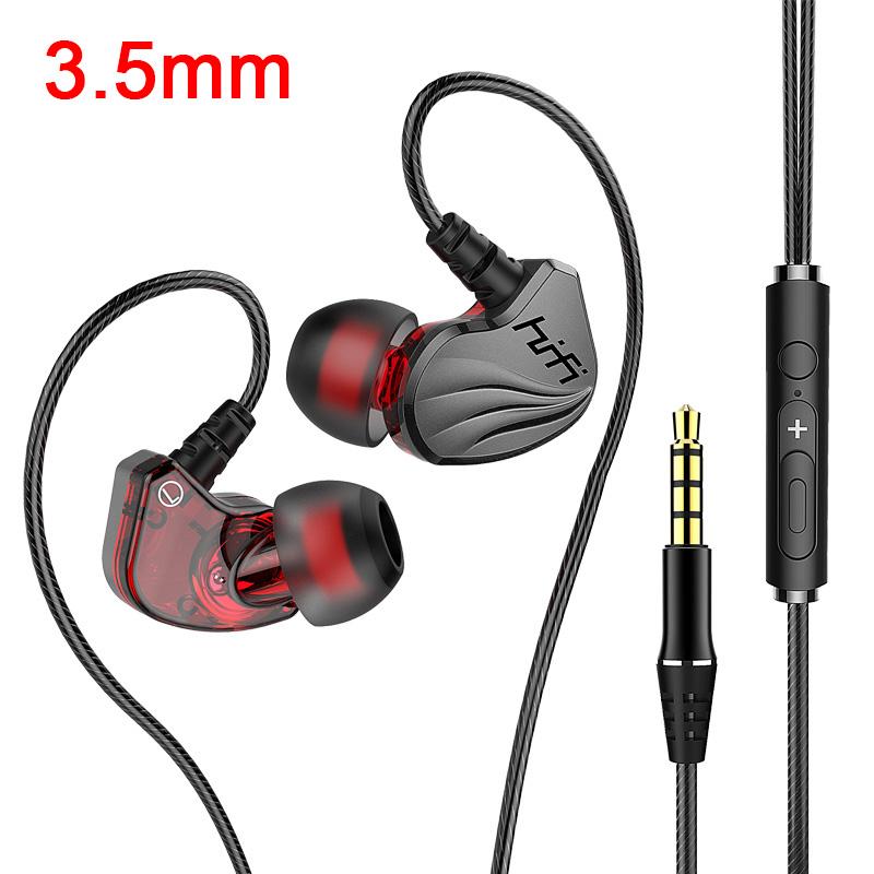 6D Surround Sound Type C 3.5mm Wired Headphones in-Ear Earphones Sports Gaming Headsets Handfree Earbuds for IPhone for Samsung