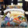 Japanese-Style Duvet Cover Set King Queen Full Size Ukiyo-e Theme Wave Pattern Polyester Bedding Set Fuji Mountain Exotic Style