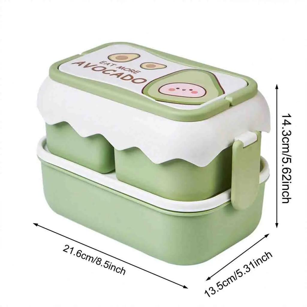 1pc - Lunch Box-Fresh-Keeper with Spacious Compartments and Cutlery Set - Portable Food Storage Container for School and Kitchen