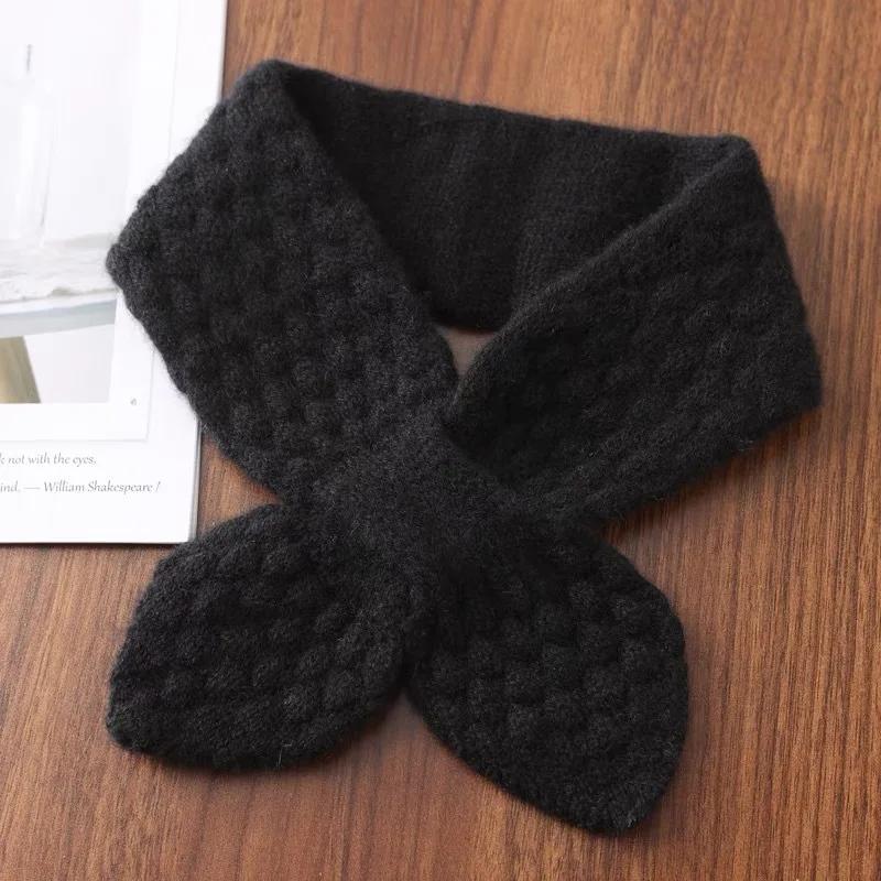 Little Scarf Women Autumn and Winter Coat Decorated False Collar Simple Cross-perforated Fashionable Versatile Lazy Person Scarf