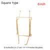 Home Decor Square Stainless Steel Dish Hangers W Type Hook Spring Holder Wall Display Plate