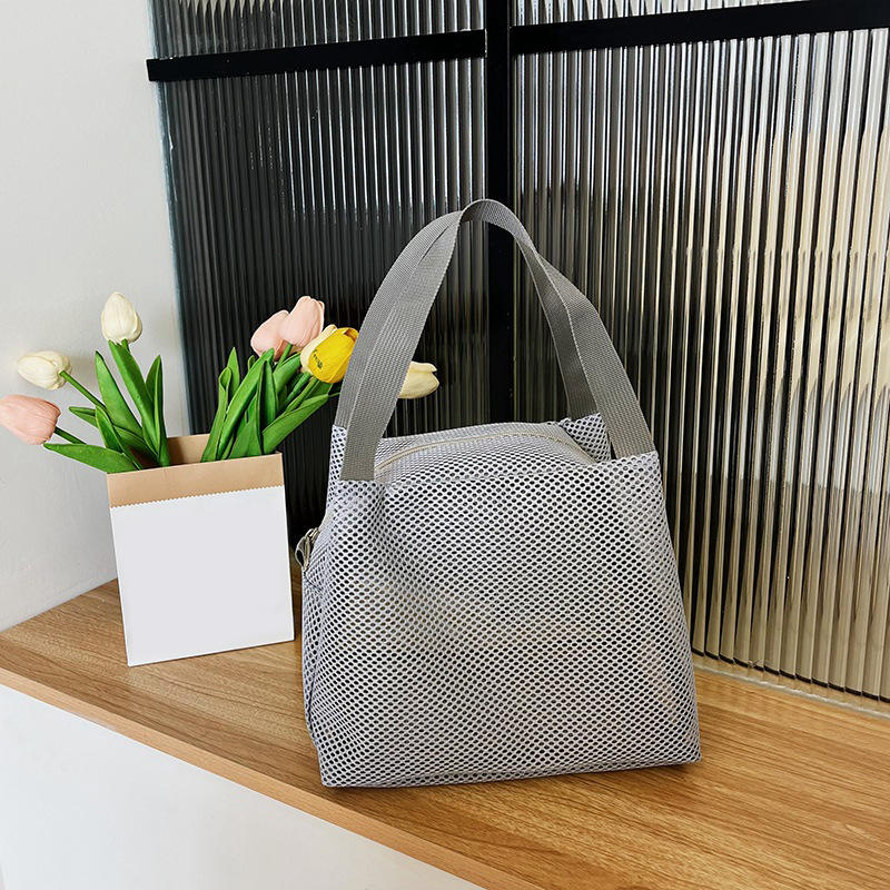 Zip Mesh Beach Swimming Tote Travel Toiletry Storage Bag Bathing Wash Handbag