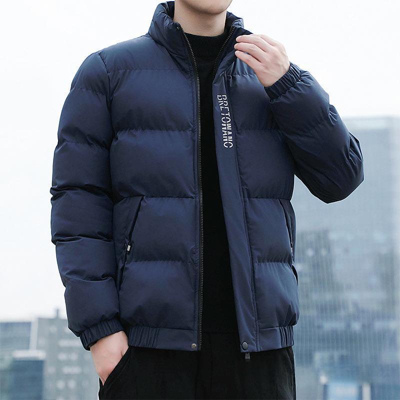 Winter Men's Cotton Jacket New Trendy Korean Style Stand Collar Short Casual Stylish Cotton Coat