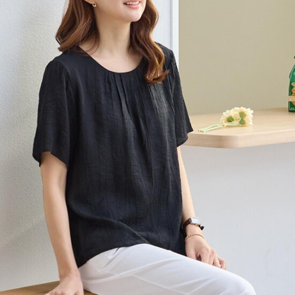 Dedra Mielingkl Linen Short Sleeve Blouse Tbe3043