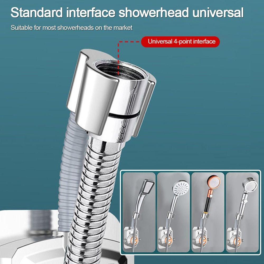 Self-Adhesive Shower Head Holder with Hooks Handheld Sprayer Support  Bathroom Accessories