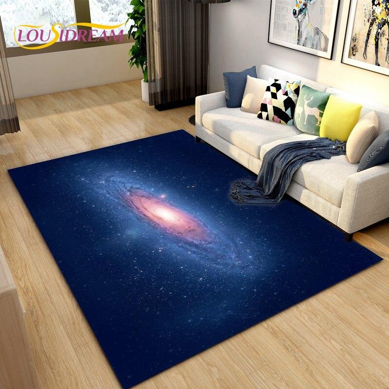 Коврик Galaxy Universe Space Stars, ковер для гостиной, украшение детской комнаты, дети играют, ползают, нескользящий напольный коврик