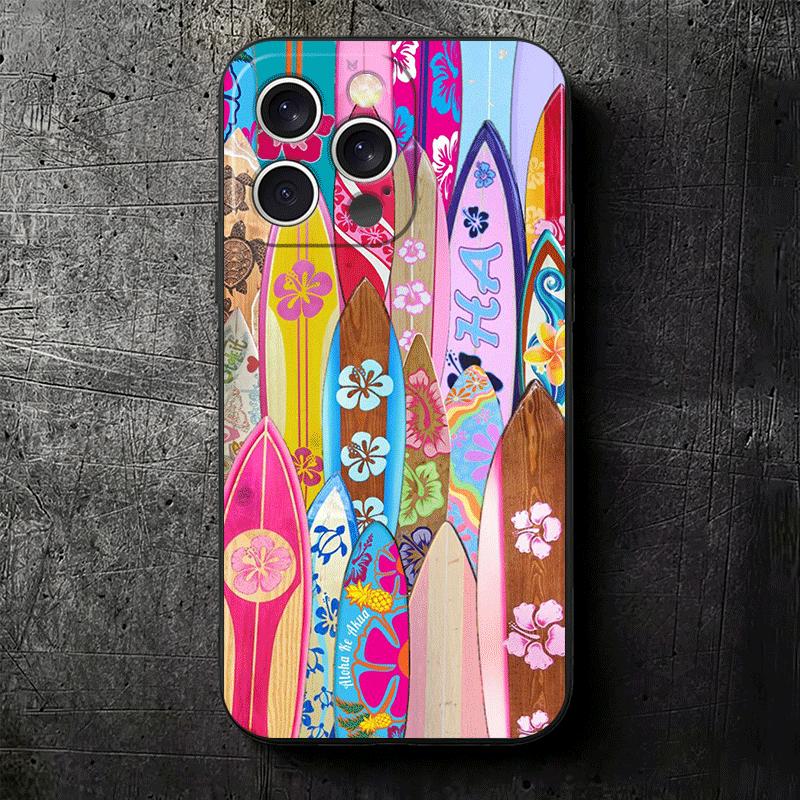 Чехол для телефона Surfboard Surfing Surf Summer Мягкий для iPhone 16 16E 17 Air 15 Pro Max 14 Plus 13 Mini 11 12 7 Черный Задняя крышка