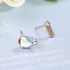 Simple 925 Sterling Silver Asymmetric Rainbow Unicorn Stud Earrings For Women Party Wedding Jewelry Female Pendientes Eh1395
