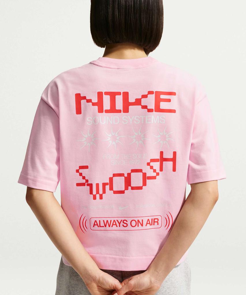 NIKE Sportswear Oversized Mid-Crop T-Shirt W - Pink Form / Iv3241-663