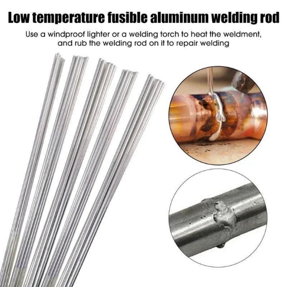 100/10PCS Aluminum Welding Rods Easy Melt Low Temperature Universal Silver Welding Cored Wire Solder Repair Holes Hand Tools
