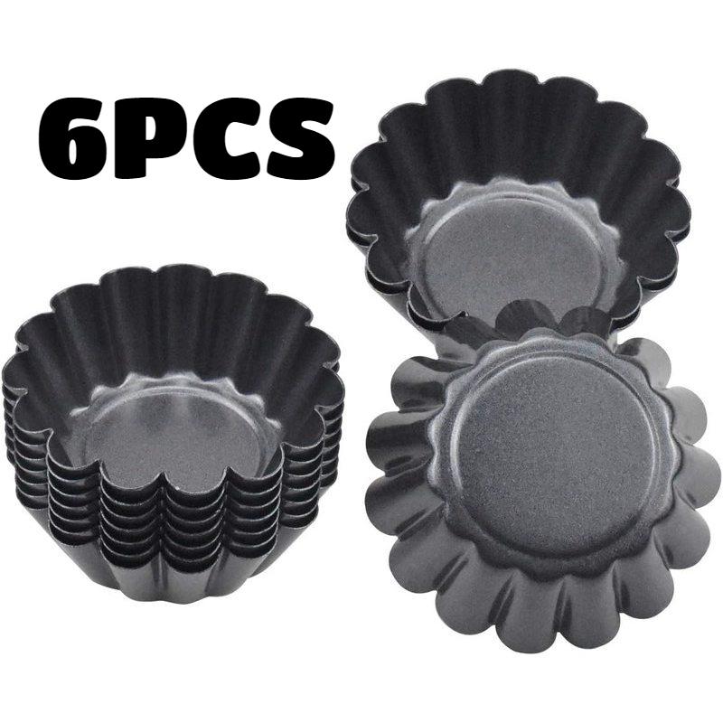 12 форм для яичных тартов из углеродистой стали, утолщенные формы для кексов и печенья в форме хризантем, антипригарные формы для пирогов, пиццы, кексов и маффинов.
