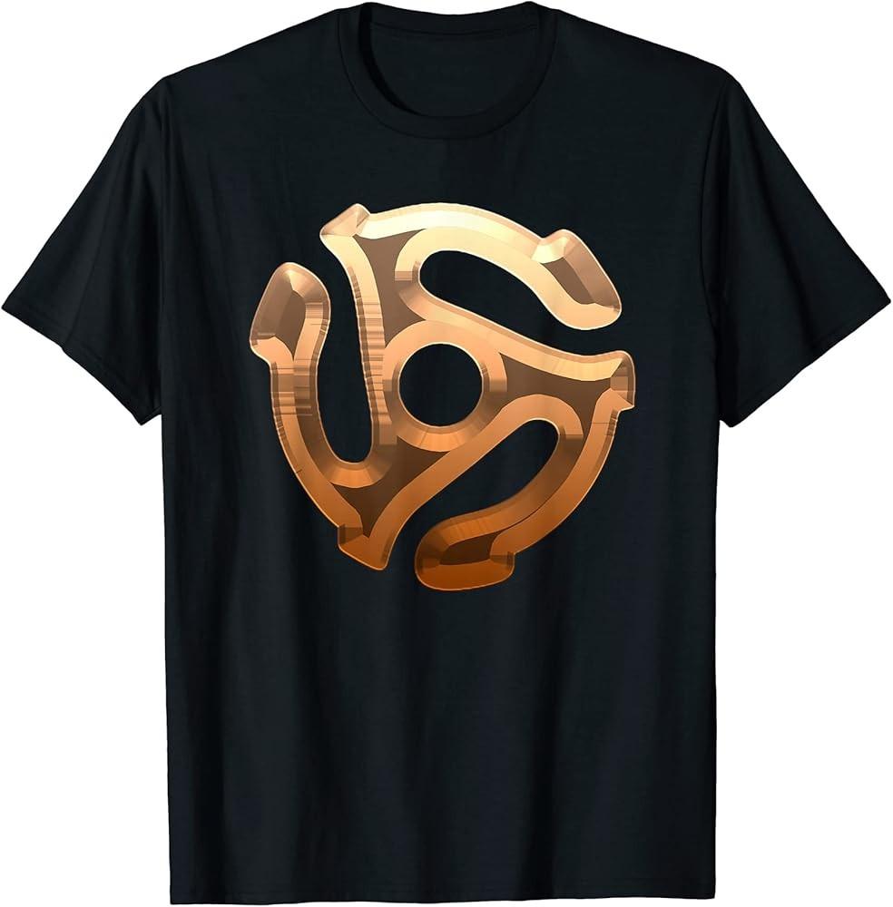Bronze 45 rpm Vinyl Record Adapter DJ Shirt 45rpm Insert TShirt Unisex T-Shirt