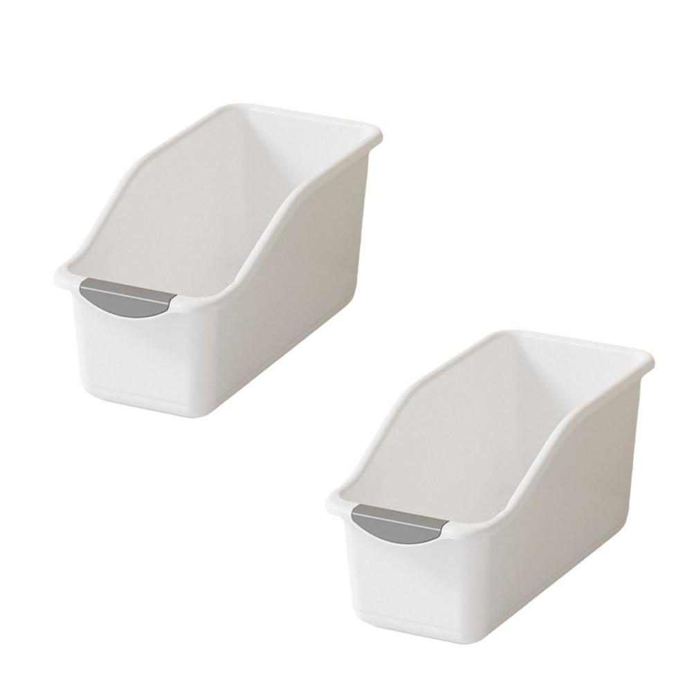 2pcs Space Saving Under Sink Organizer Anti-slip Cabinet Organizer Curved Storage Box Bathroom