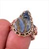 Natural Pietersite Gemstone 925 Solid Sterling Silver Two Tone Ring S.7.5 C3H95