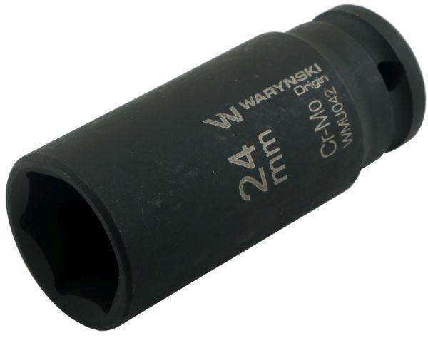 Long hexagonal impact socket 1/2". 24 . CrMo. DIN 3129. Waryński
